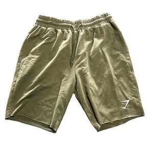 Gymshark Men's Cut Off Sweat Shorts Green Size L Streetwear Workout Gear